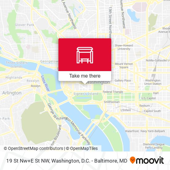 Mapa de 19 St Nw+E St NW