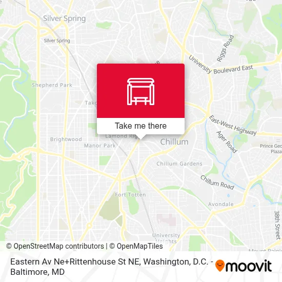 Eastern Av Ne+Rittenhouse St NE map