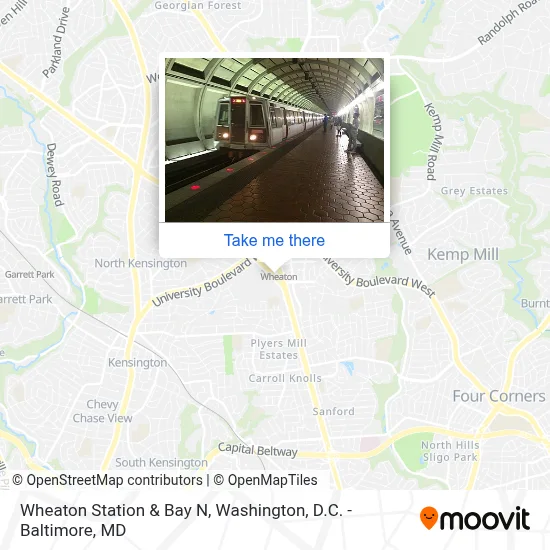 Wheaton Station & Bay N map