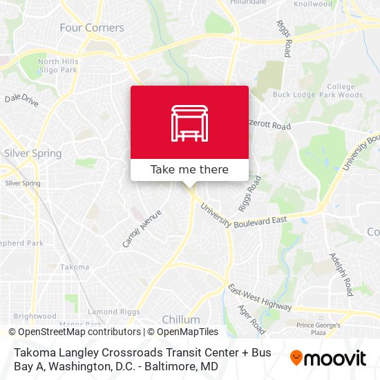 Mapa de Takoma Langley Crossroads Transit Center + Bus Bay A