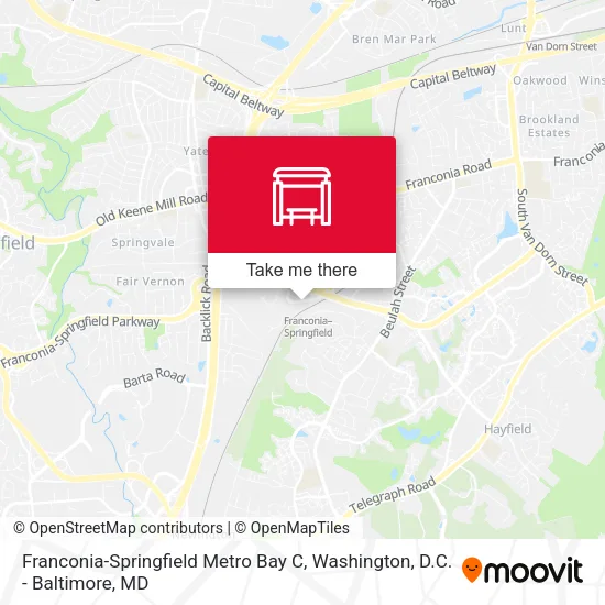 Mapa de Franconia-Springfield Metro Bay C
