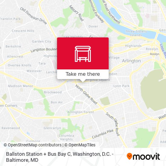 Ballston Station + Bus Bay C map