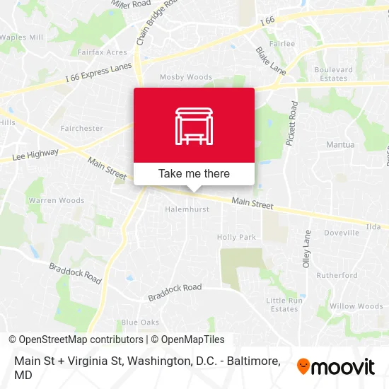 Main St + Virginia St map