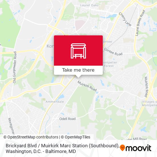 Brickyard Blvd / Muirkirk Marc Station (Southbound) map