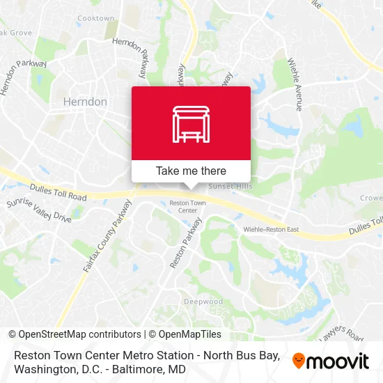 Reston Town Center Metro Station - North Bus Bay map