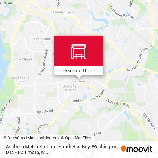 Ashburn Metro Station - South Bus Bay map