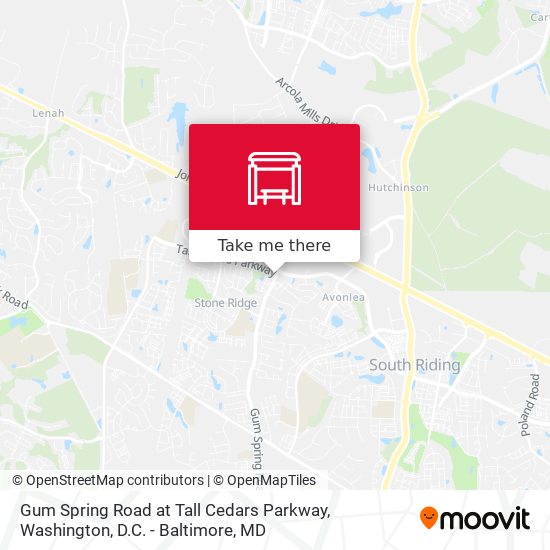 Mapa de Gum Spring Road at Tall Cedars Parkway