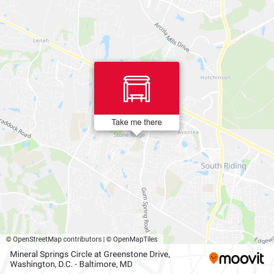Mineral Springs Circle at Greenstone Drive map