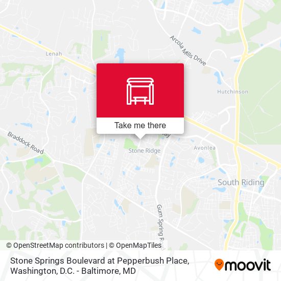 Stone Springs Boulevard at Pepperbush Place map