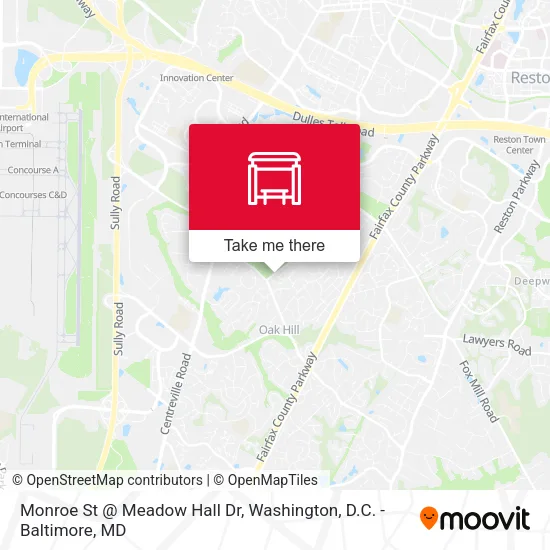 Monroe St @ Meadow Hall Dr map