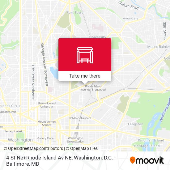 Mapa de 4 St Ne+Rhode Island Av NE