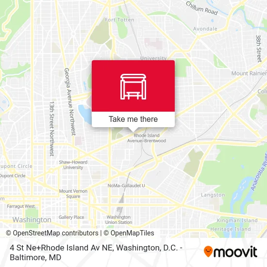 4 St Ne+Rhode Island Av NE map