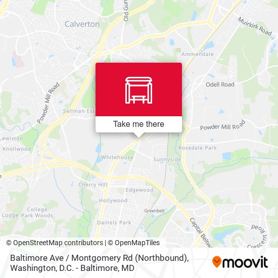 Baltimore Ave / Montgomery Rd (Northbound) map
