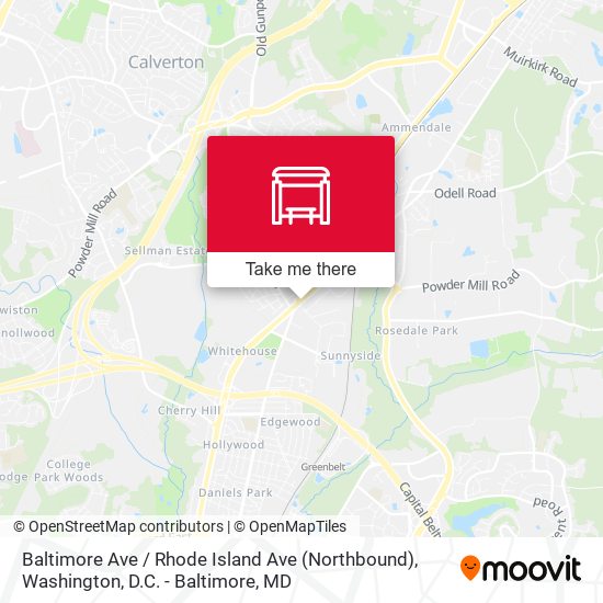 Baltimore Ave / Rhode Island Ave (Northbound) map