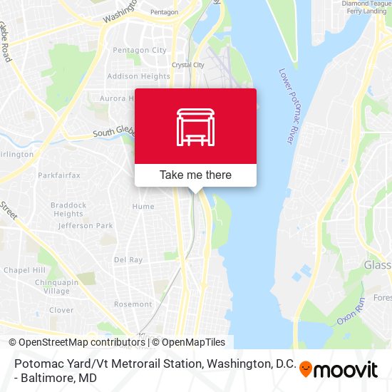 Mapa de Potomac Yard / Vt Metrorail Station