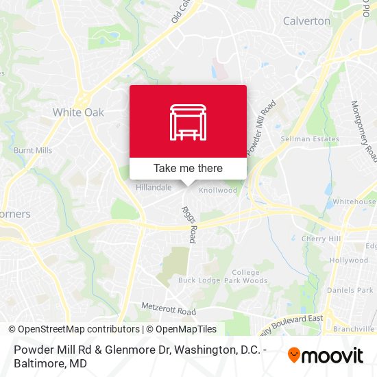 Powder Mill Rd & Glenmore Dr map