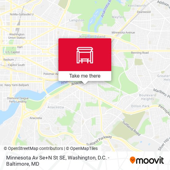 Minnesota Av Se+N St SE map