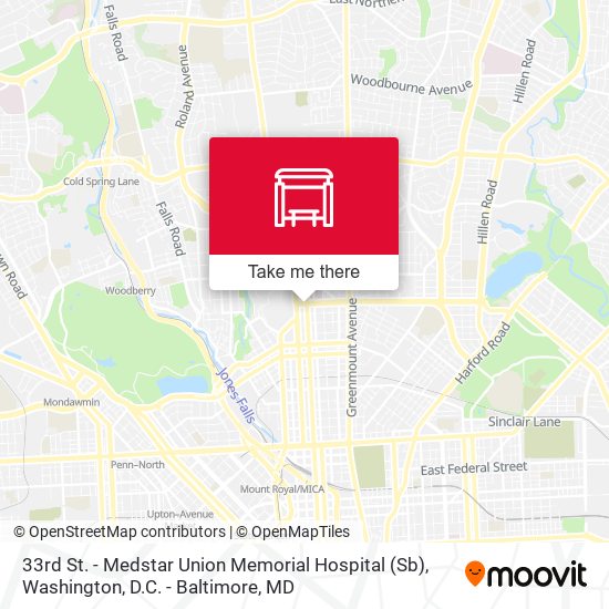 33rd St. - Medstar Union Memorial Hospital (Sb) map
