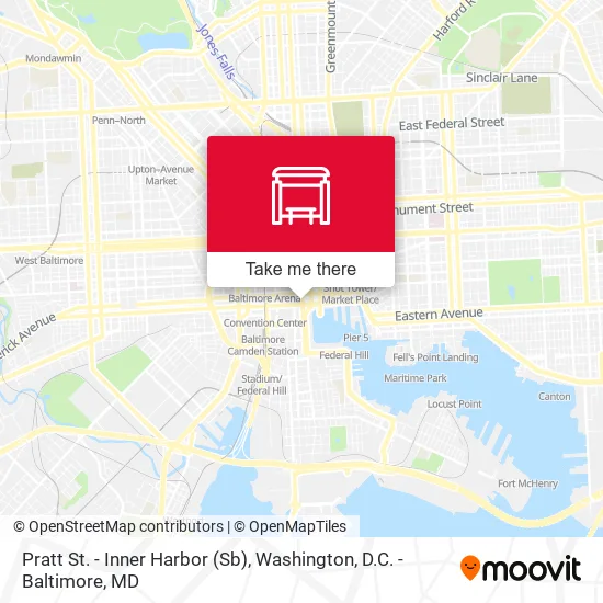 Pratt St. - Inner Harbor (Sb) map