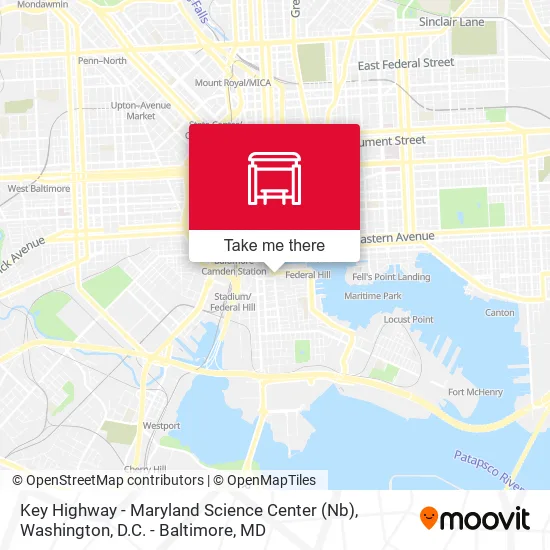 Key Highway - Maryland Science Center (Nb) map