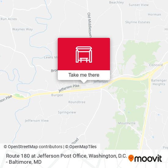 Mapa de Route 180 at Jefferson Post Office