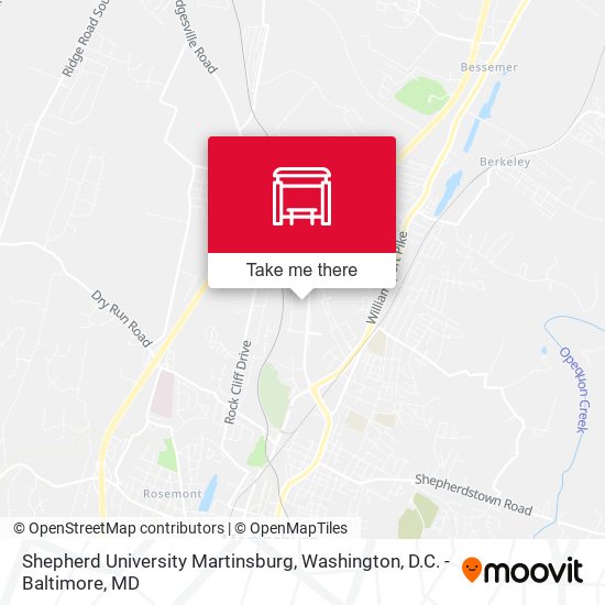 Shepherd University Martinsburg map