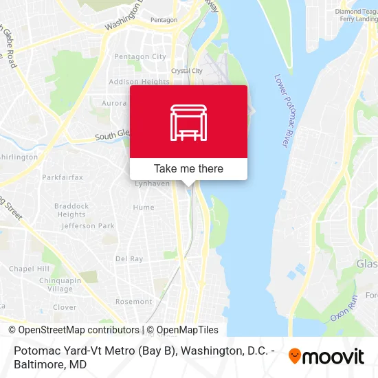 Potomac Yard-Vt Metro (Bay B) map