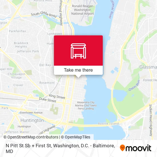 N Pitt St Sb + First St map