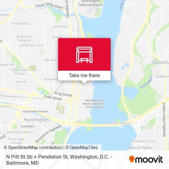 N Pitt St Sb + Pendleton St map