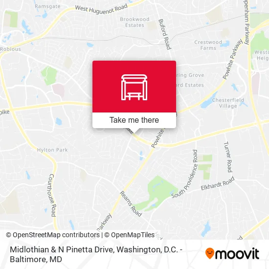 Midlothian & N Pinetta Drive map