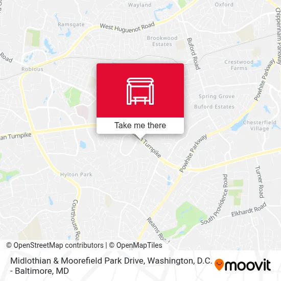 Midlothian & Moorefield Park Drive map