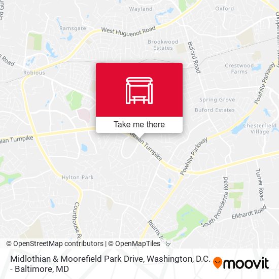 Midlothian & Moorefield Park Drive map