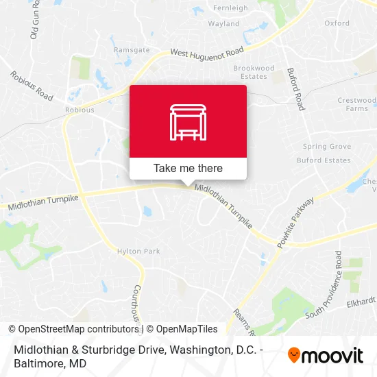 Midlothian & Sturbridge Drive map