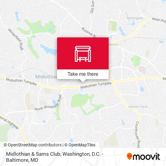 Midlothian & Sams Club map