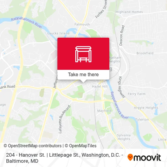 204 - Hanover St. | Littlepage St. map