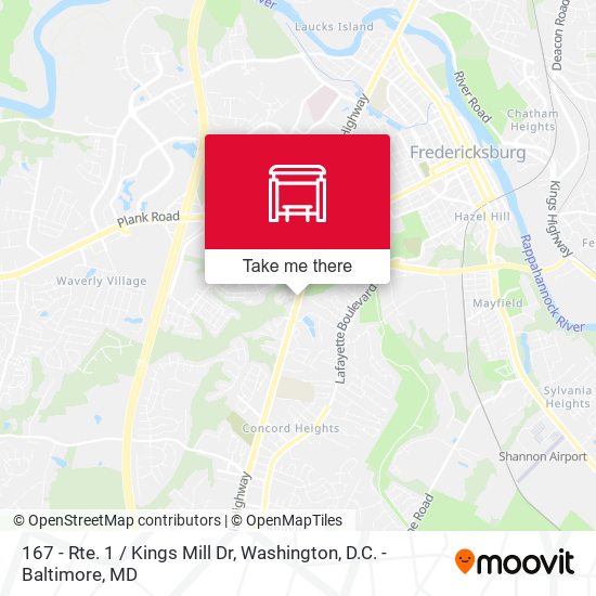 167 - Rte. 1 / Kings Mill Dr map