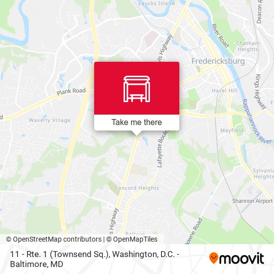Mapa de 11 - Rte. 1 (Townsend Sq.)