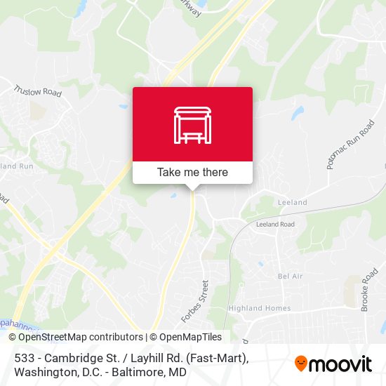 Mapa de 533 - Cambridge St. / Layhill Rd. (Fast-Mart)