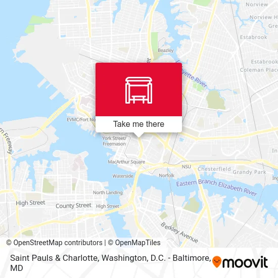 Saint Pauls & Charlotte map