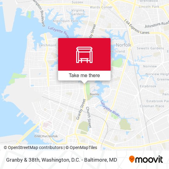 Granby & 38th map