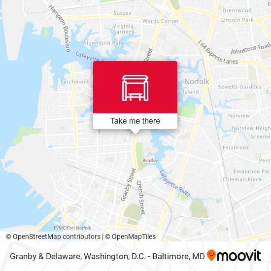 Granby & Delaware map