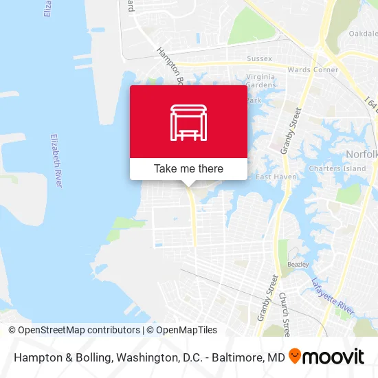Hampton & Bolling map