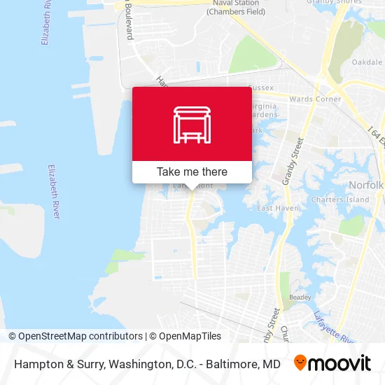 Hampton & Surry map