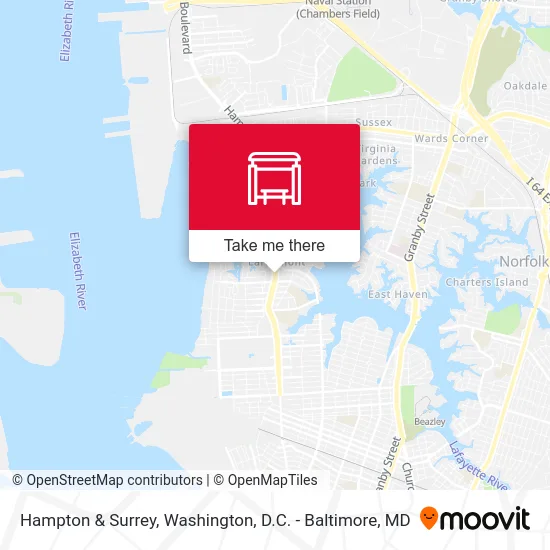 Hampton & Surrey map