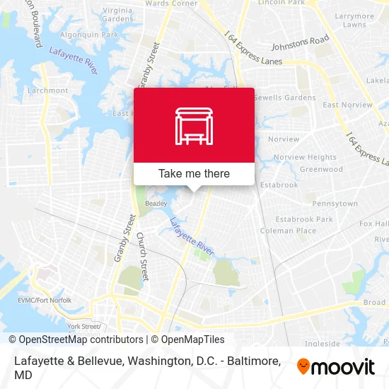 Lafayette & Bellevue map