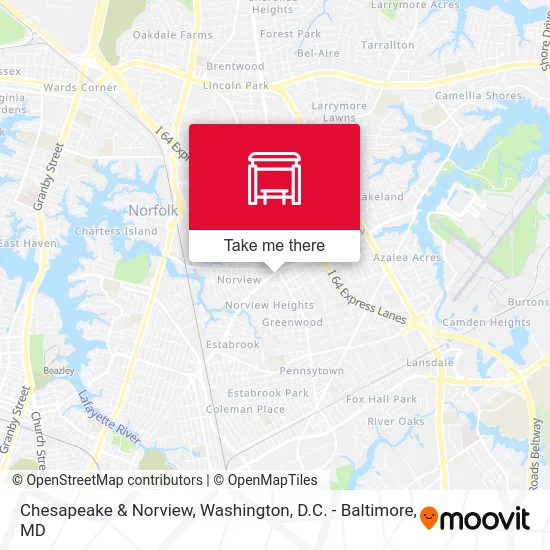 Chesapeake & Norview map
