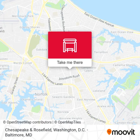 Chesapeake & Rosefield map