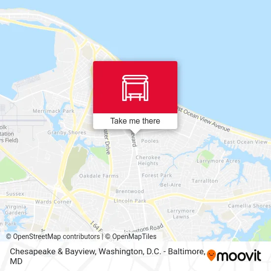 Chesapeake & Bayview map