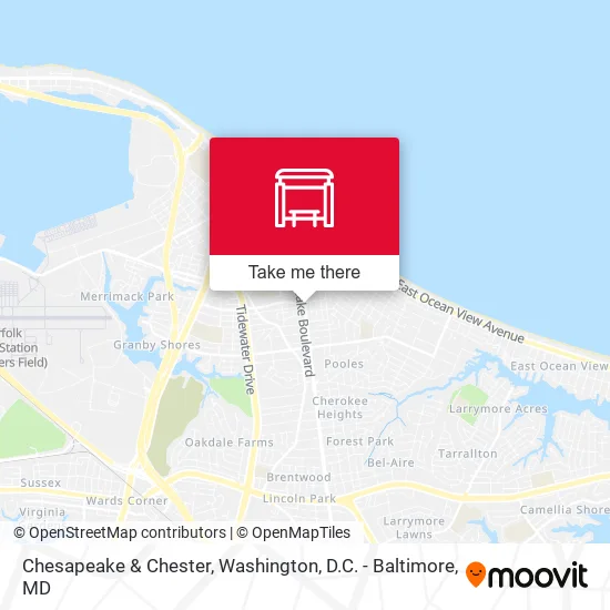 Chesapeake & Chester map