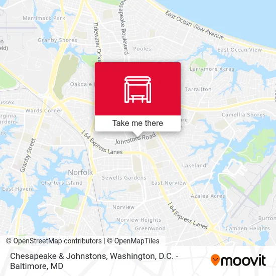 Chesapeake & Johnstons map